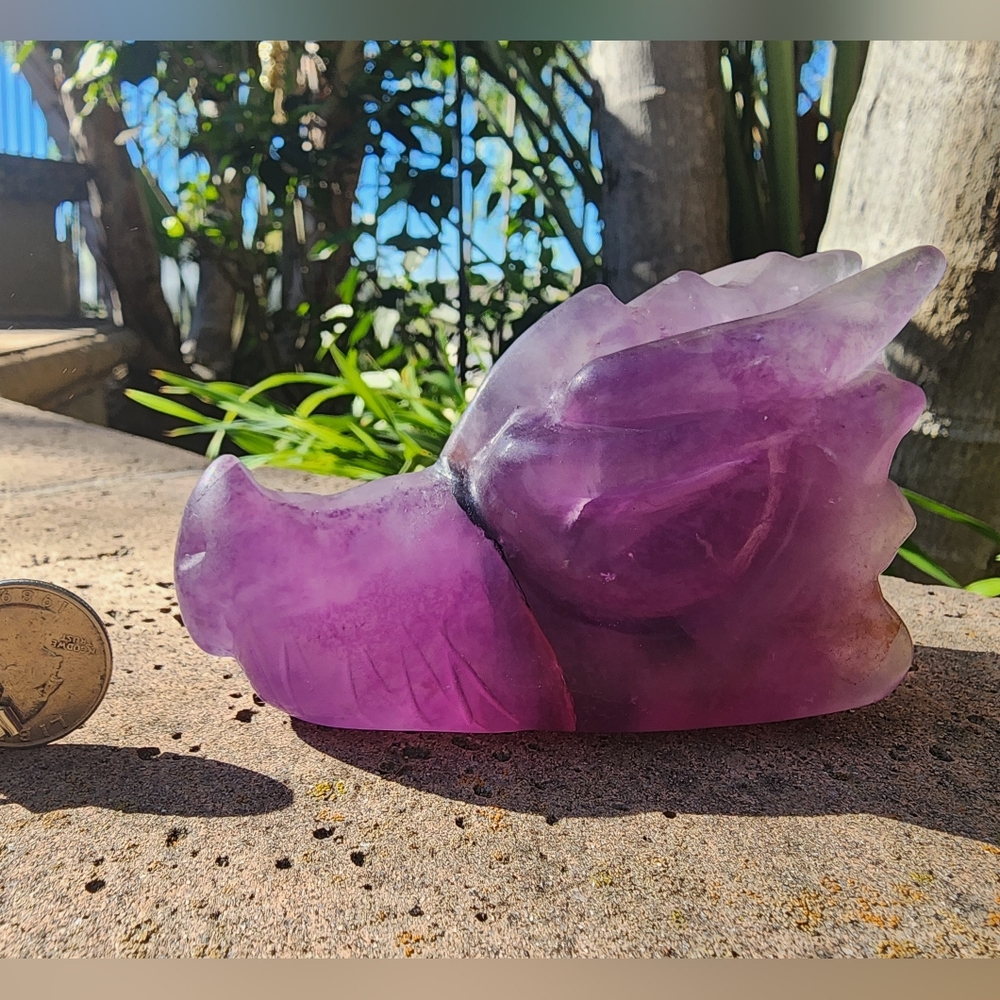 Purple Fluorite Dragon Head